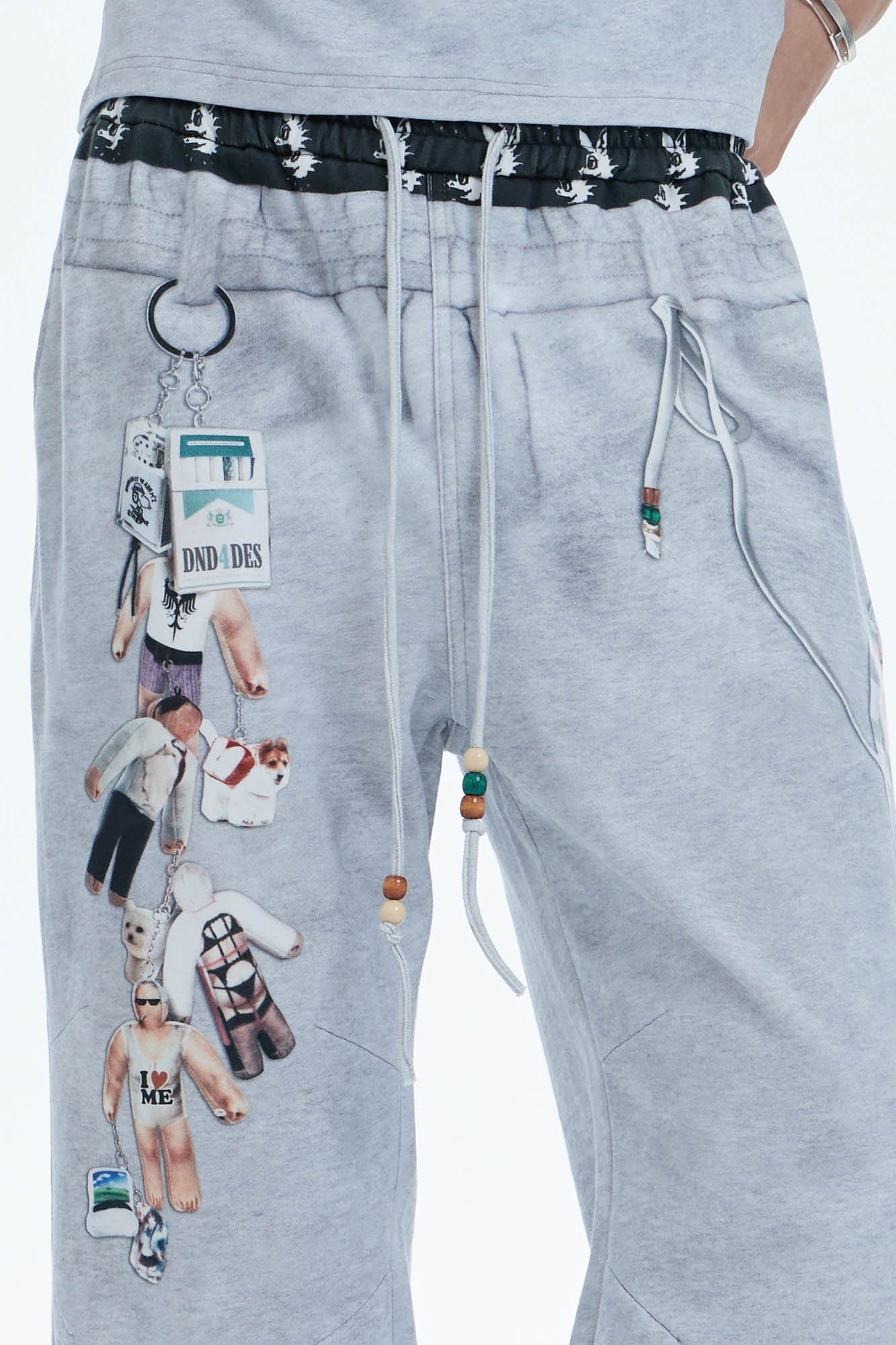 DND4DES Doll Charm Graphic Double-Waist Sweatpants