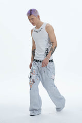 DND4DES Doll Charm Graphic Double-Waist Sweatpants