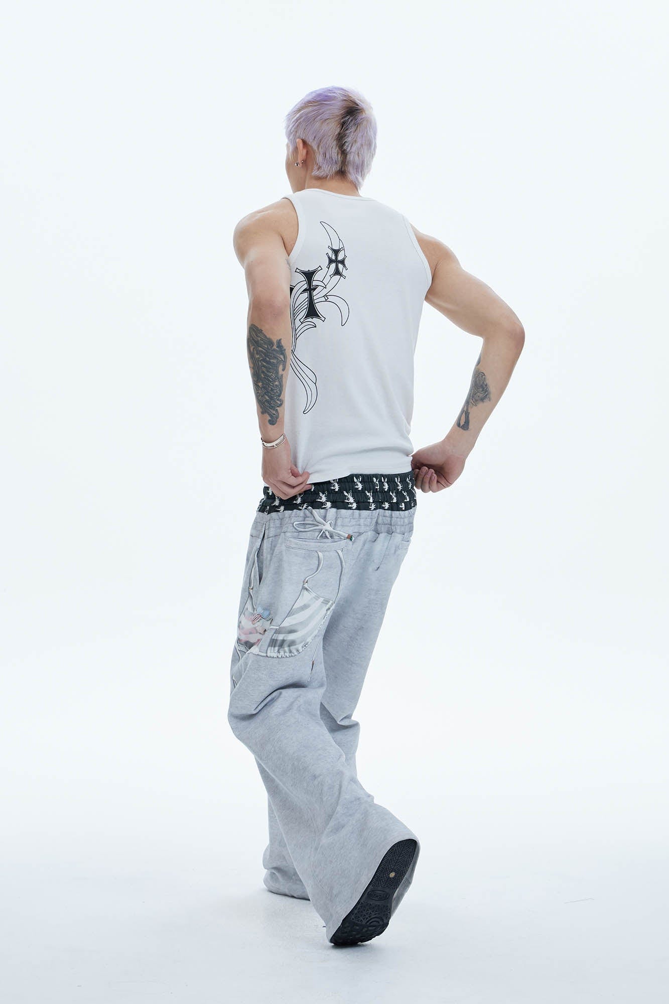 DND4DES Doll Charm Graphic Double-Waist Sweatpants