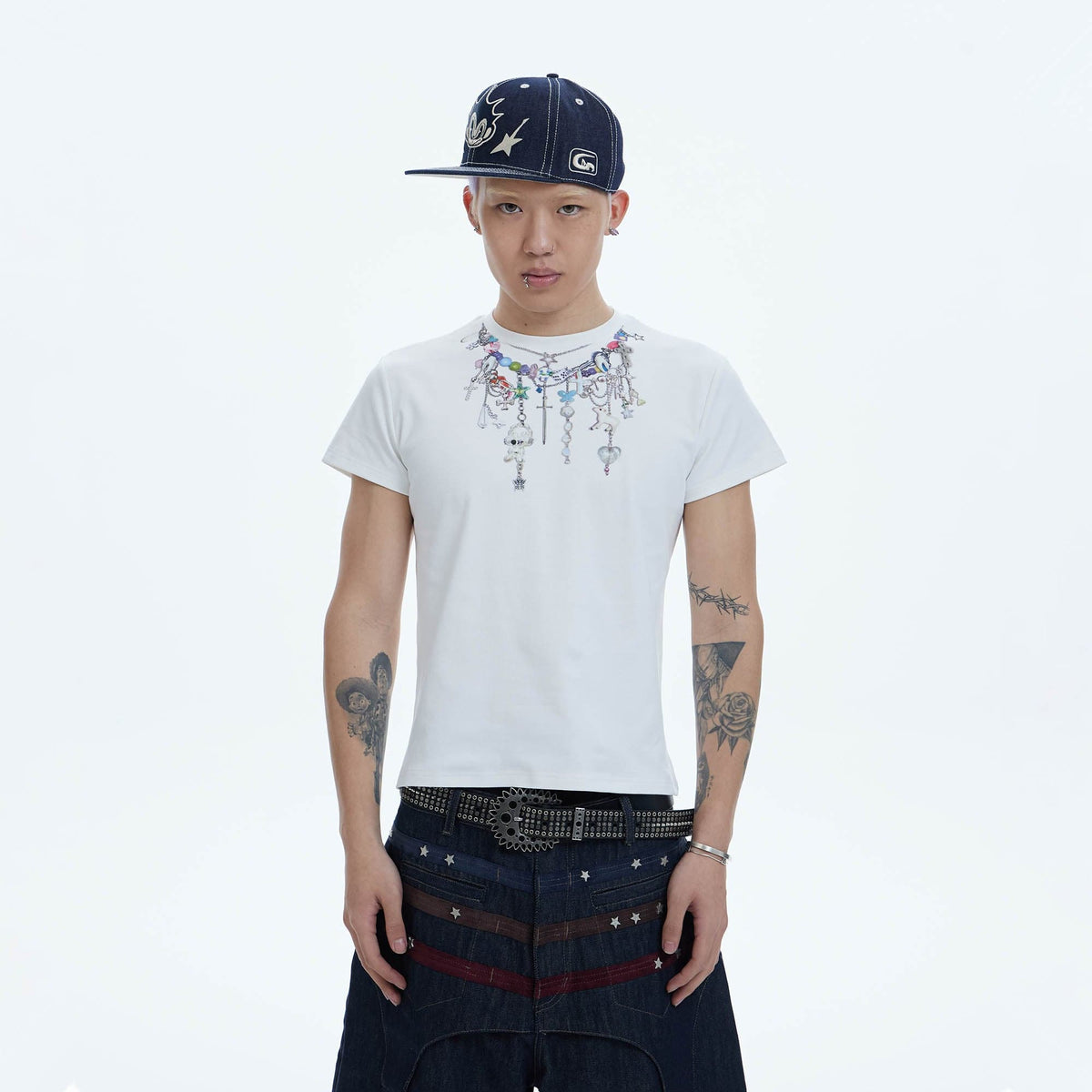 DND4DES Layered-Chain Graphic T-Shirt