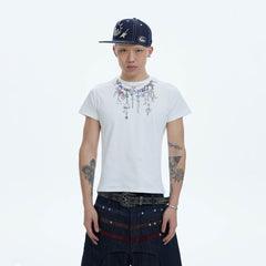 DND4DES Layered-Chain Graphic T-Shirt