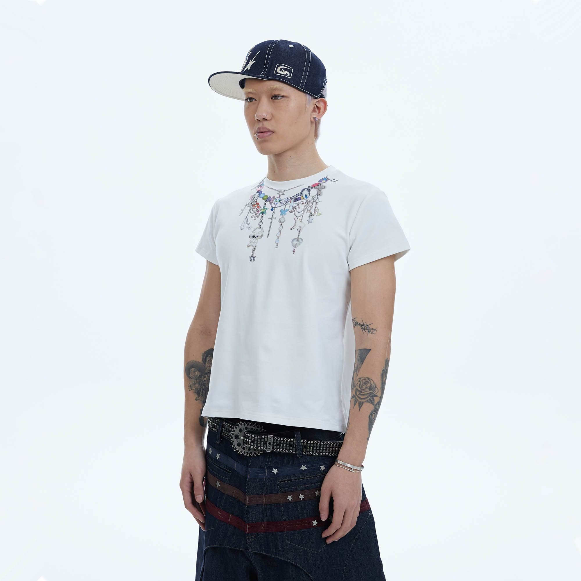 DND4DES Layered-Chain Graphic T-Shirt