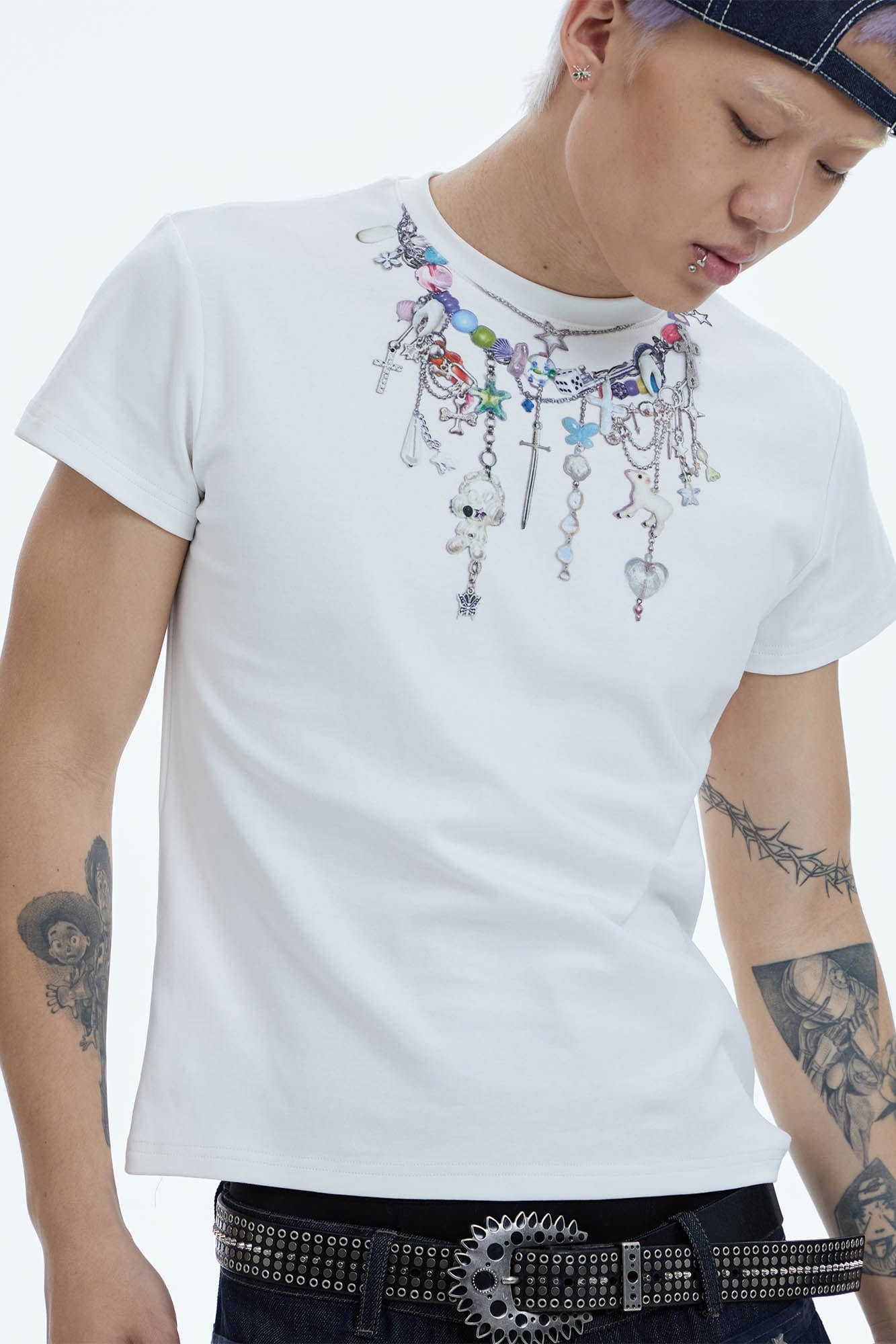 DND4DES Layered-Chain Graphic T-Shirt