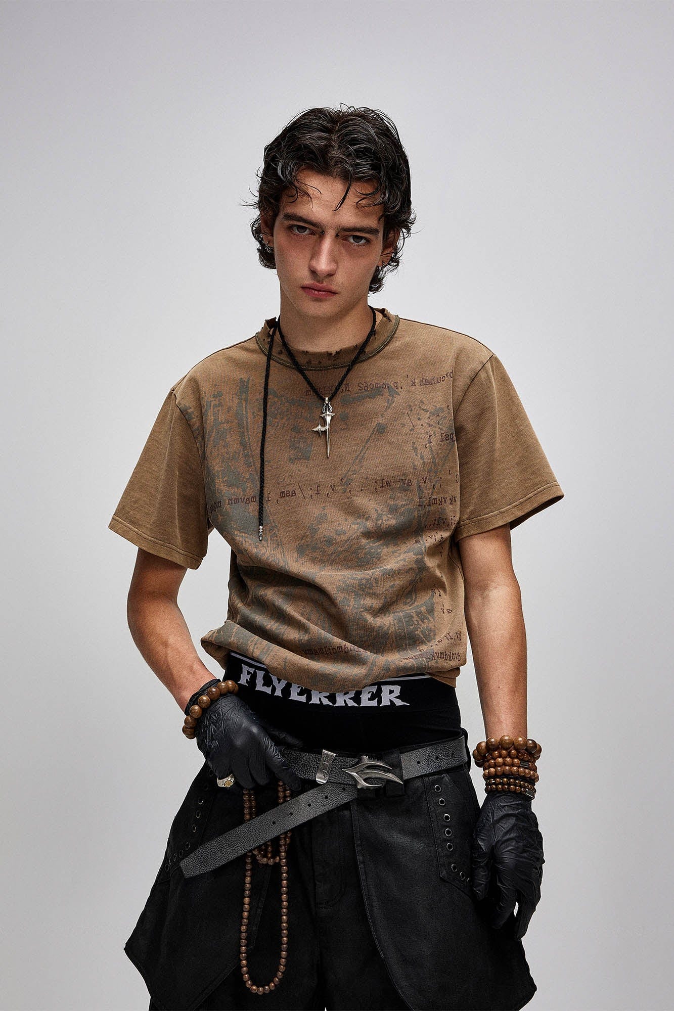 FLYERRER X-Silhouette Distressed Graphic T-Shirt