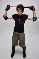 FLYERRER Distorted Lettering Graphic T-Shirt