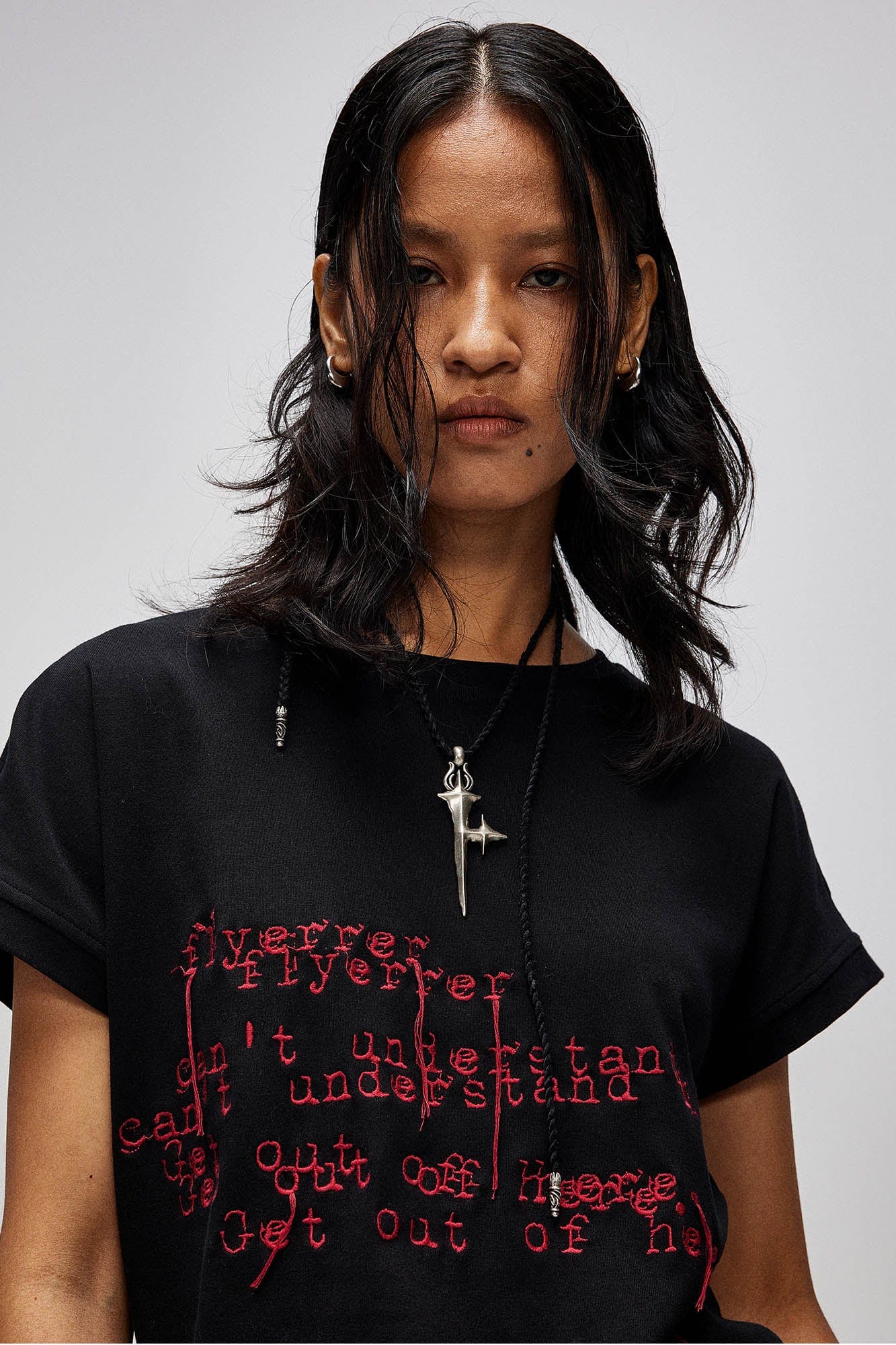 FLYERRER Distorted Lettering Graphic T-Shirt