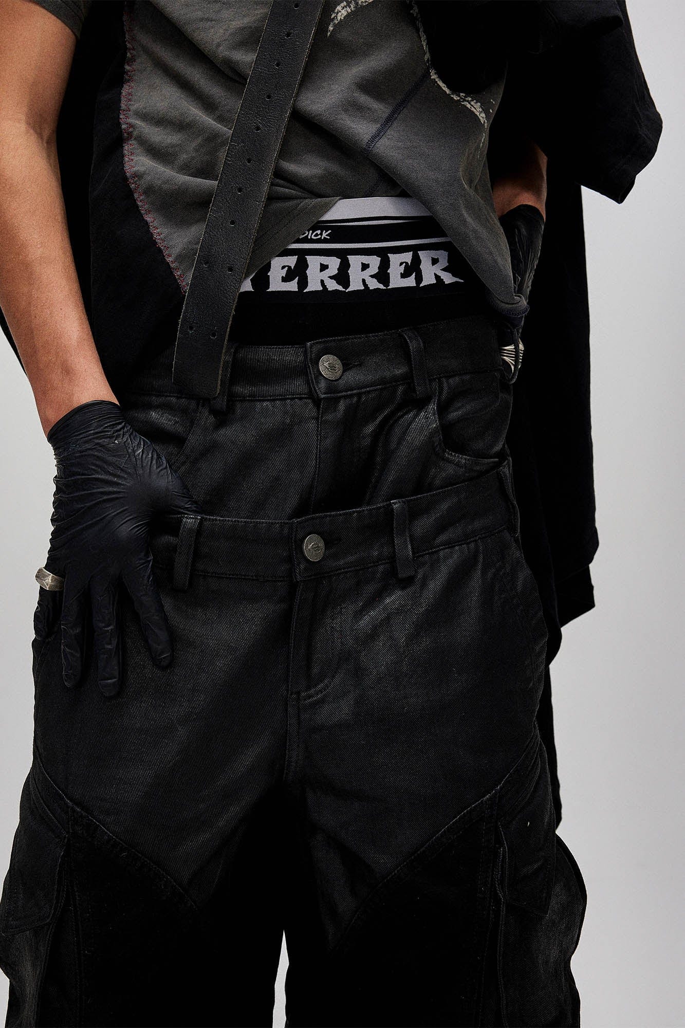FLYERRER Dual-Waist Waxed Arc-Spliced Cargo Pants
