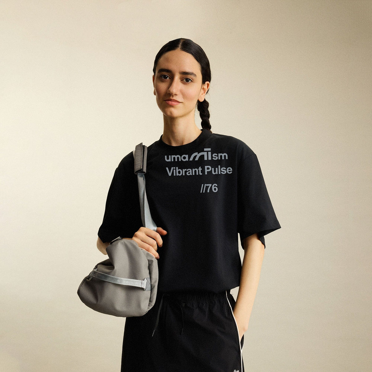 UMAMIISM Contrast Slogan Cooling T-Shirt