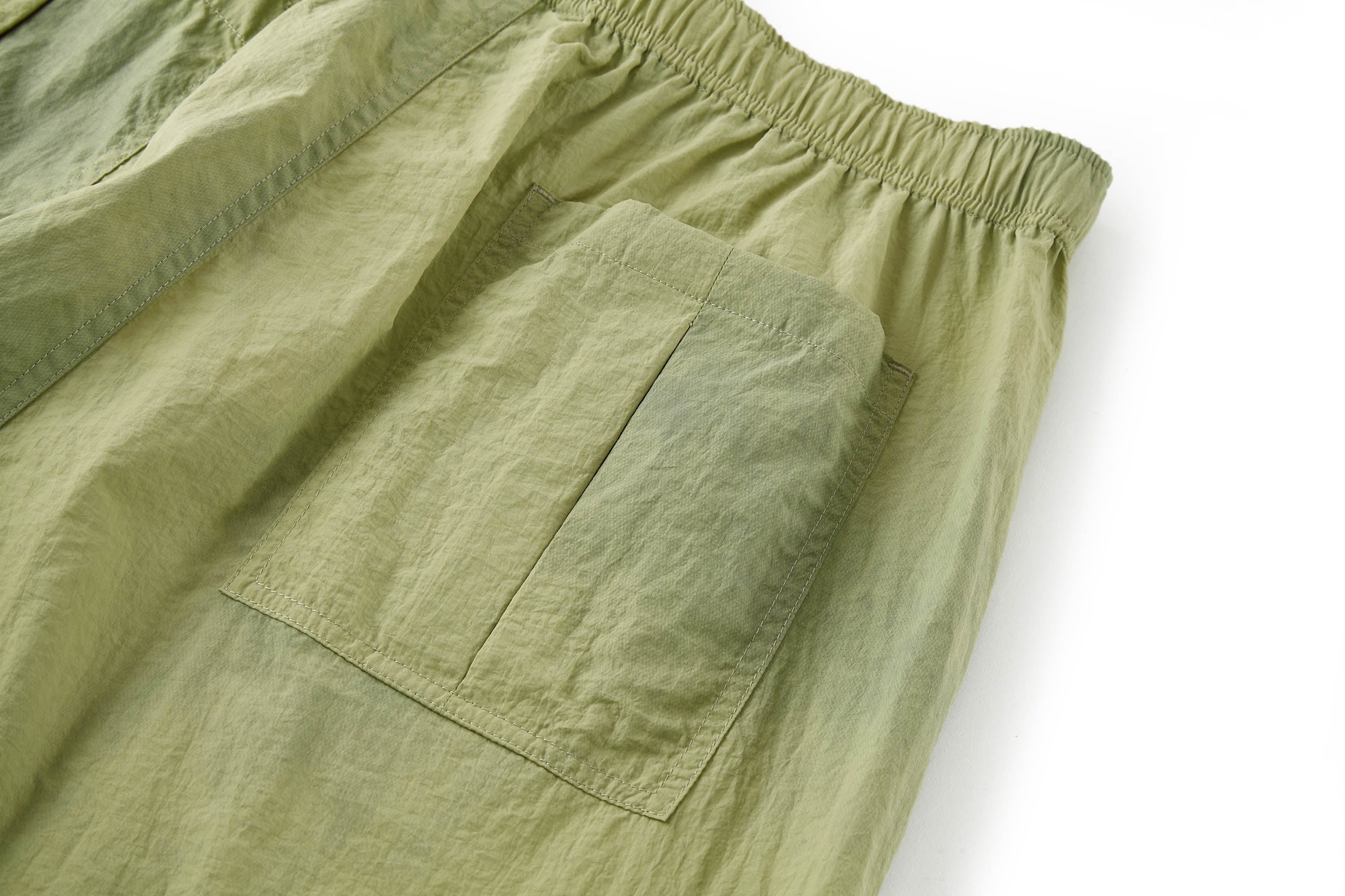 BONELESS Tie-Dye Crinkled Parachute Pants
