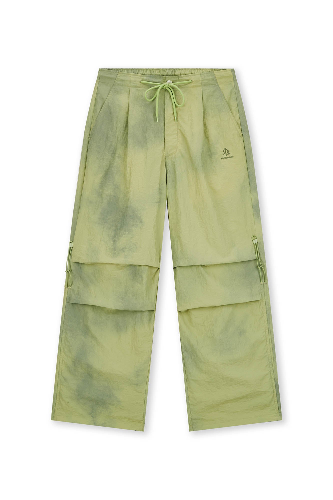 BONELESS Tie-Dye Crinkled Parachute Pants