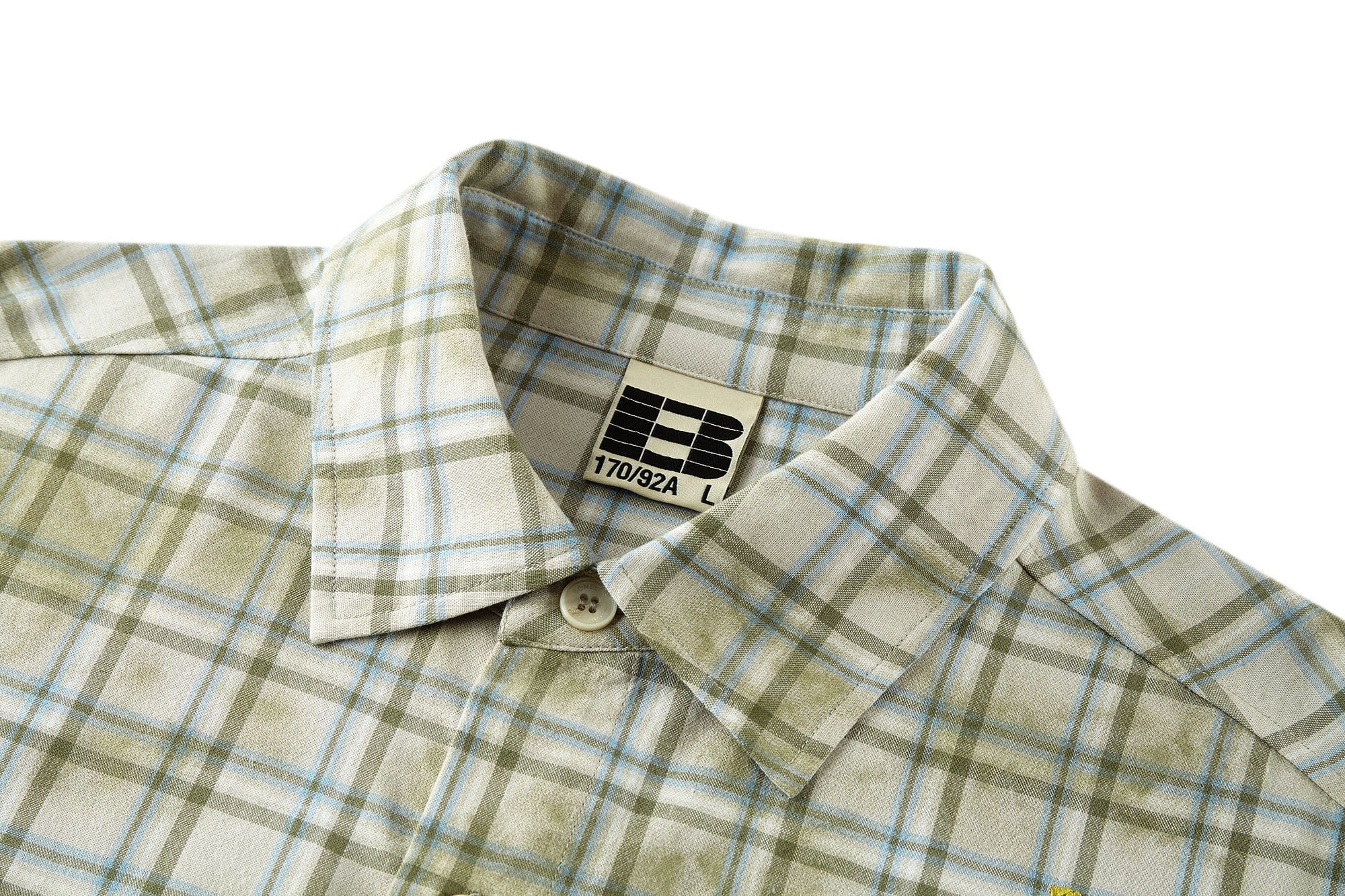 BONELESS Plaid Floral Logo Embroidered Shirt