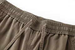 BONELESS Multi-Pocket Pleated Knee Drawstring Pants