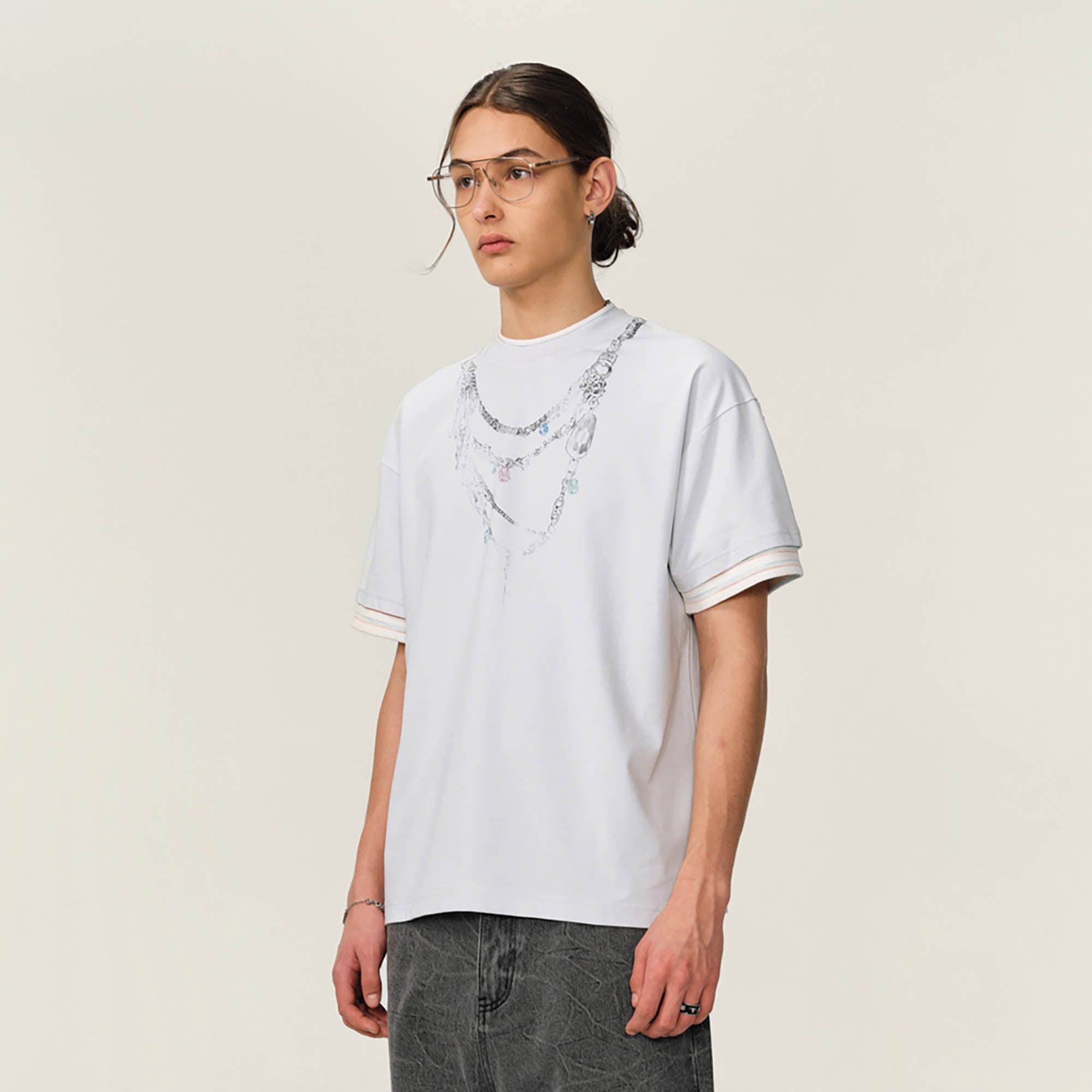 OVDY Chain Graphic Layered Sorona T-Shirt