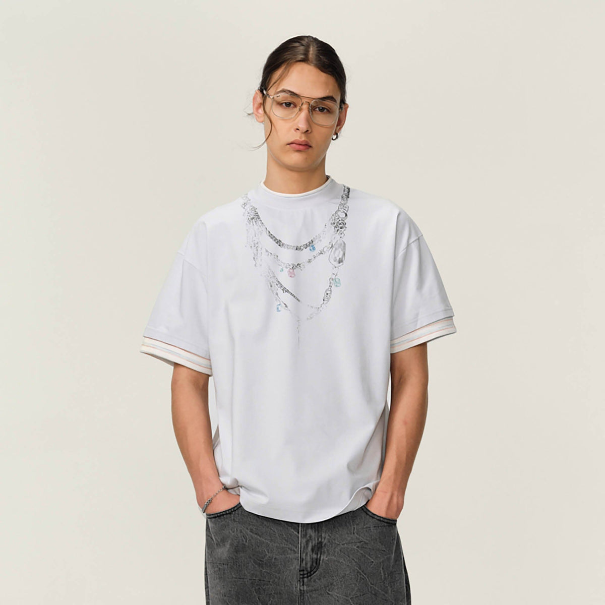 OVDY Chain Graphic Layered Sorona T-Shirt