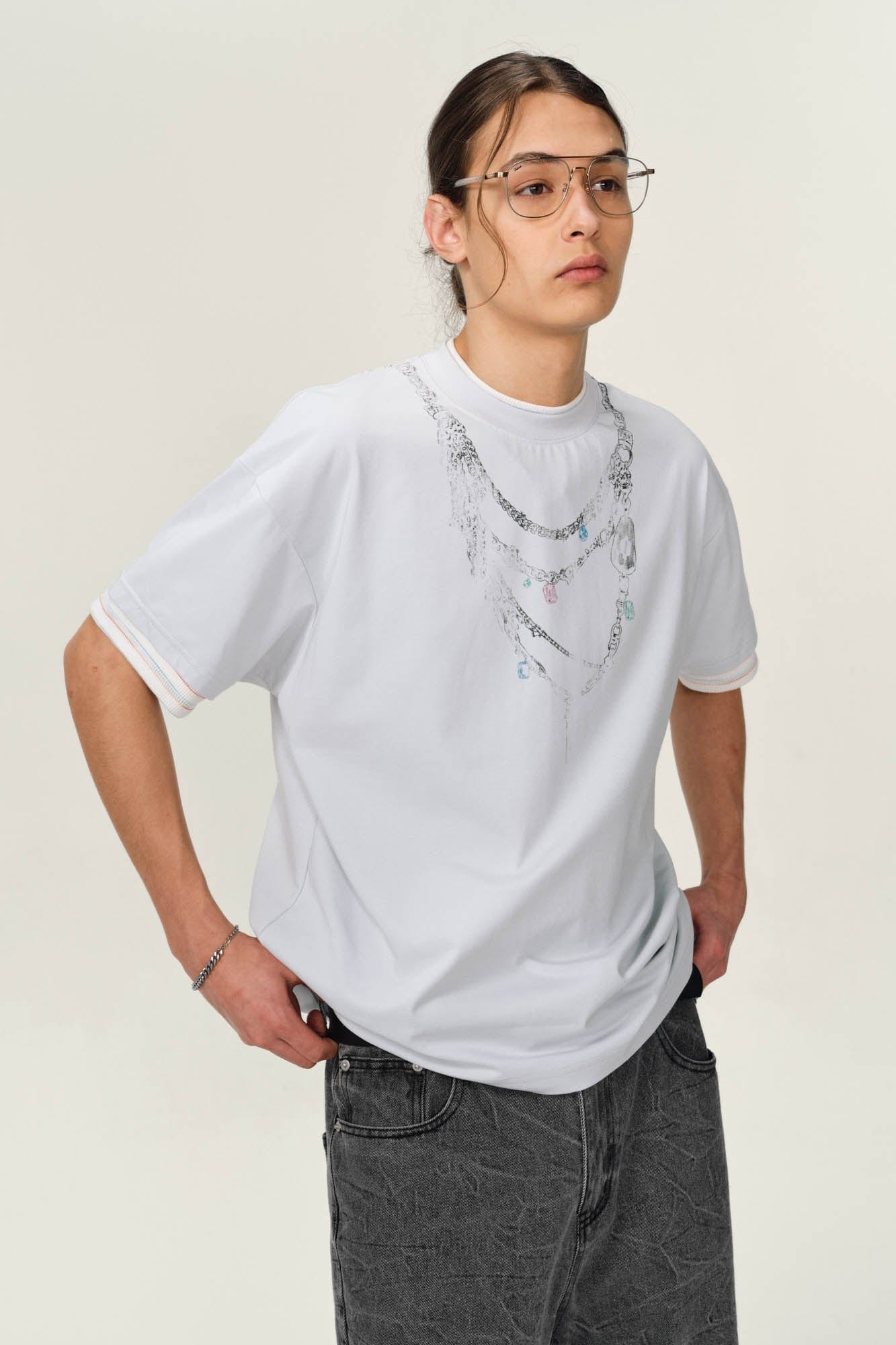 OVDY Chain Graphic Layered Sorona T-Shirt