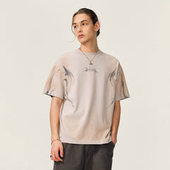 OVDY Tribal Flame Smoke-Washed T-Shirt