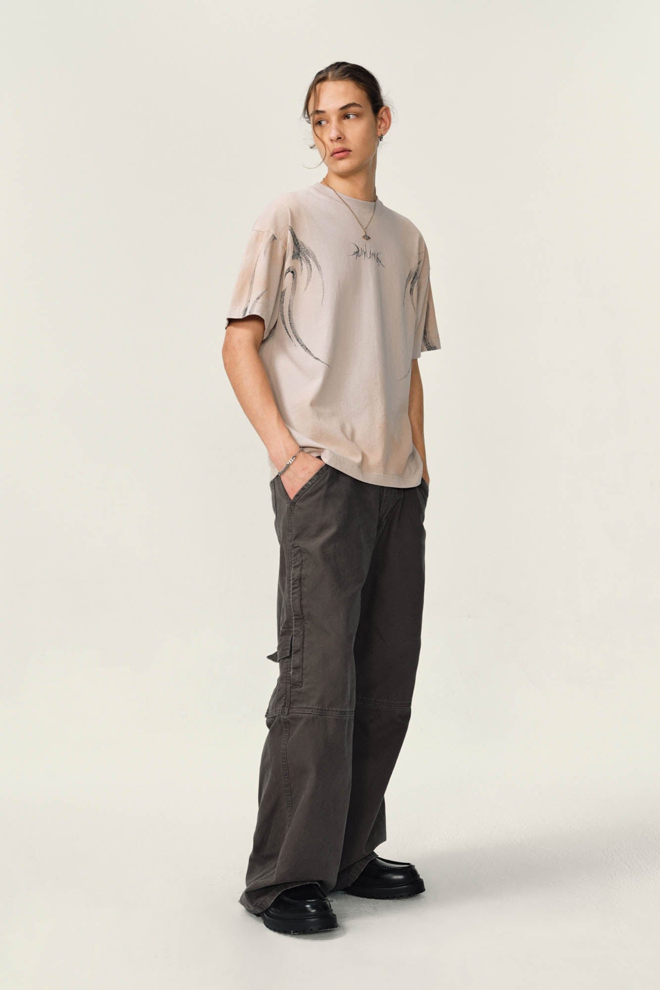 OVDY Tribal Flame Smoke-Washed T-Shirt