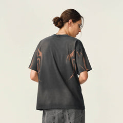 OVDY Tribal Flame Smoke-Washed T-Shirt
