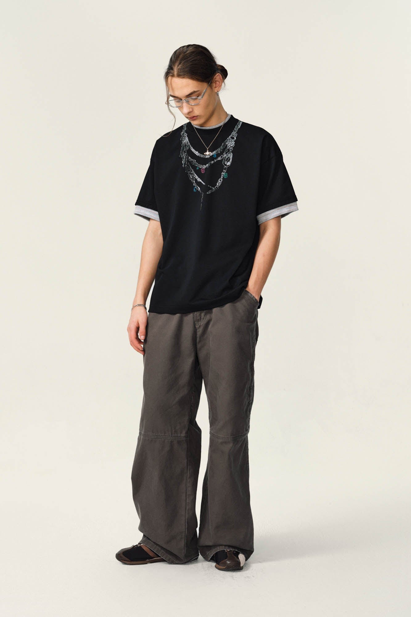 OVDY Chain Graphic Layered Sorona T-Shirt