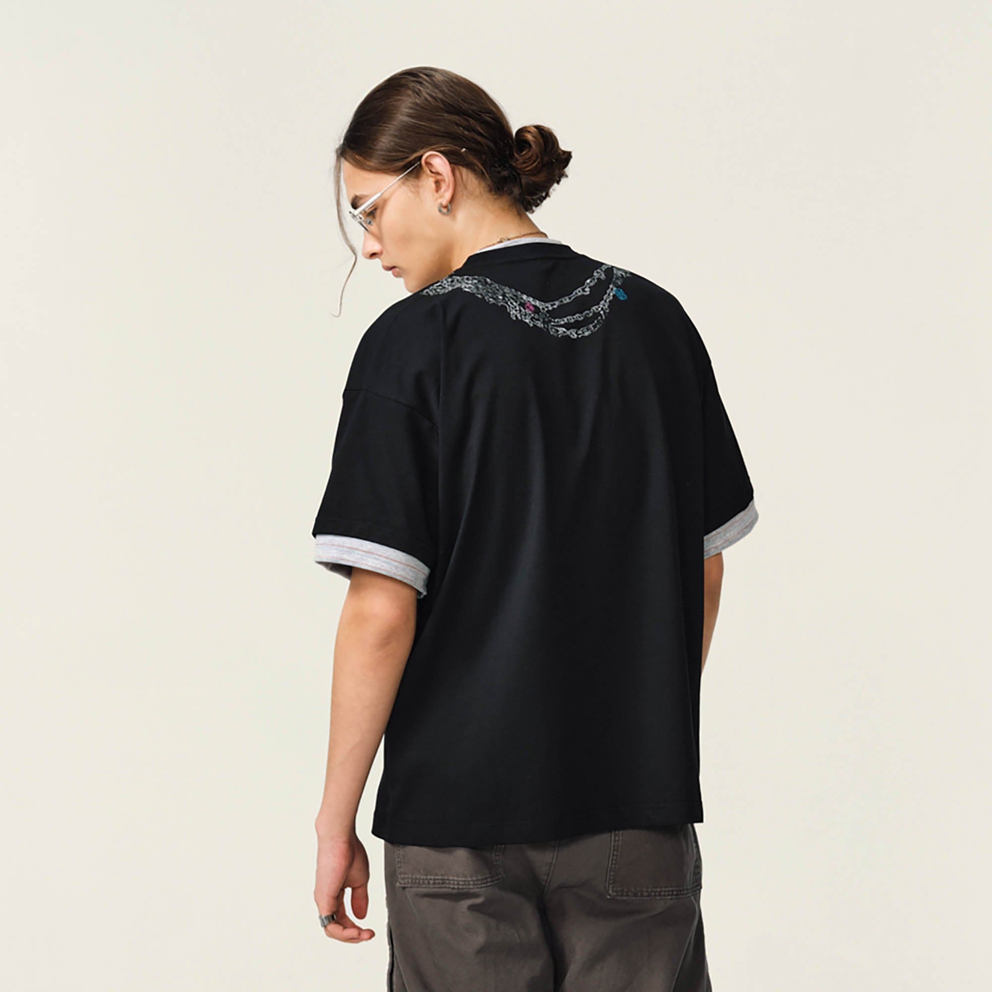 OVDY Chain Graphic Layered Sorona T-Shirt