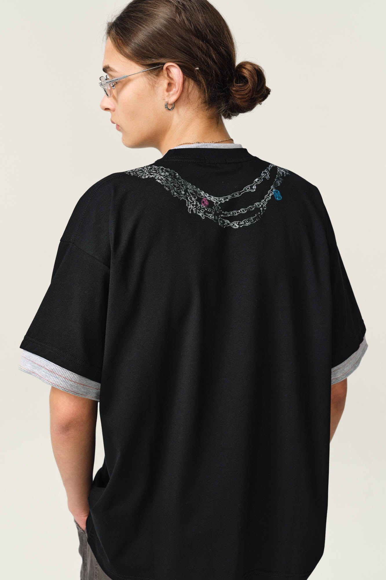 OVDY Chain Graphic Layered Sorona T-Shirt
