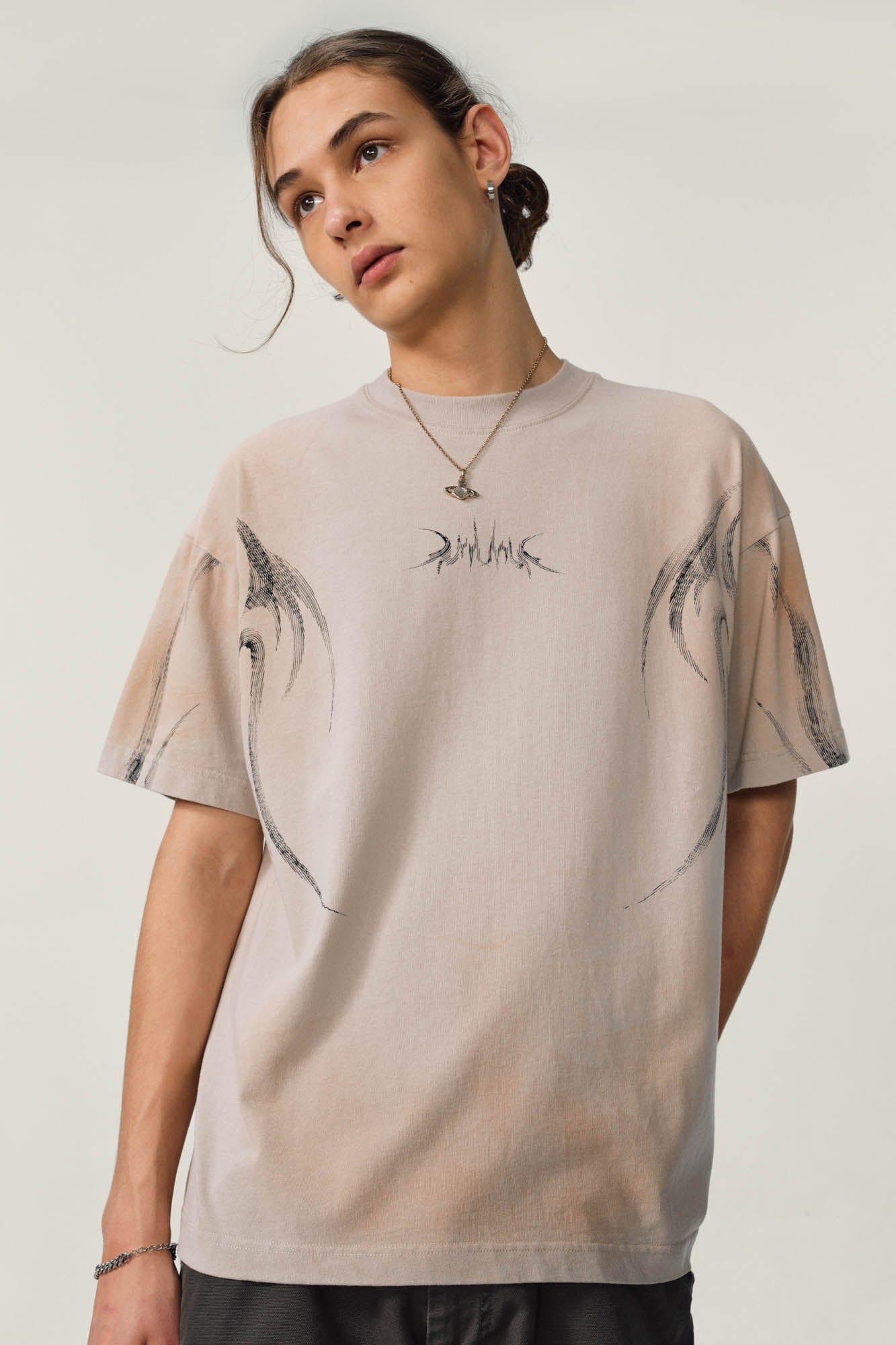 OVDY Tribal Flame Smoke-Washed T-Shirt