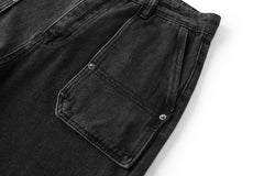 BONELESS Crinkled Embroidered Straight-Leg Jeans