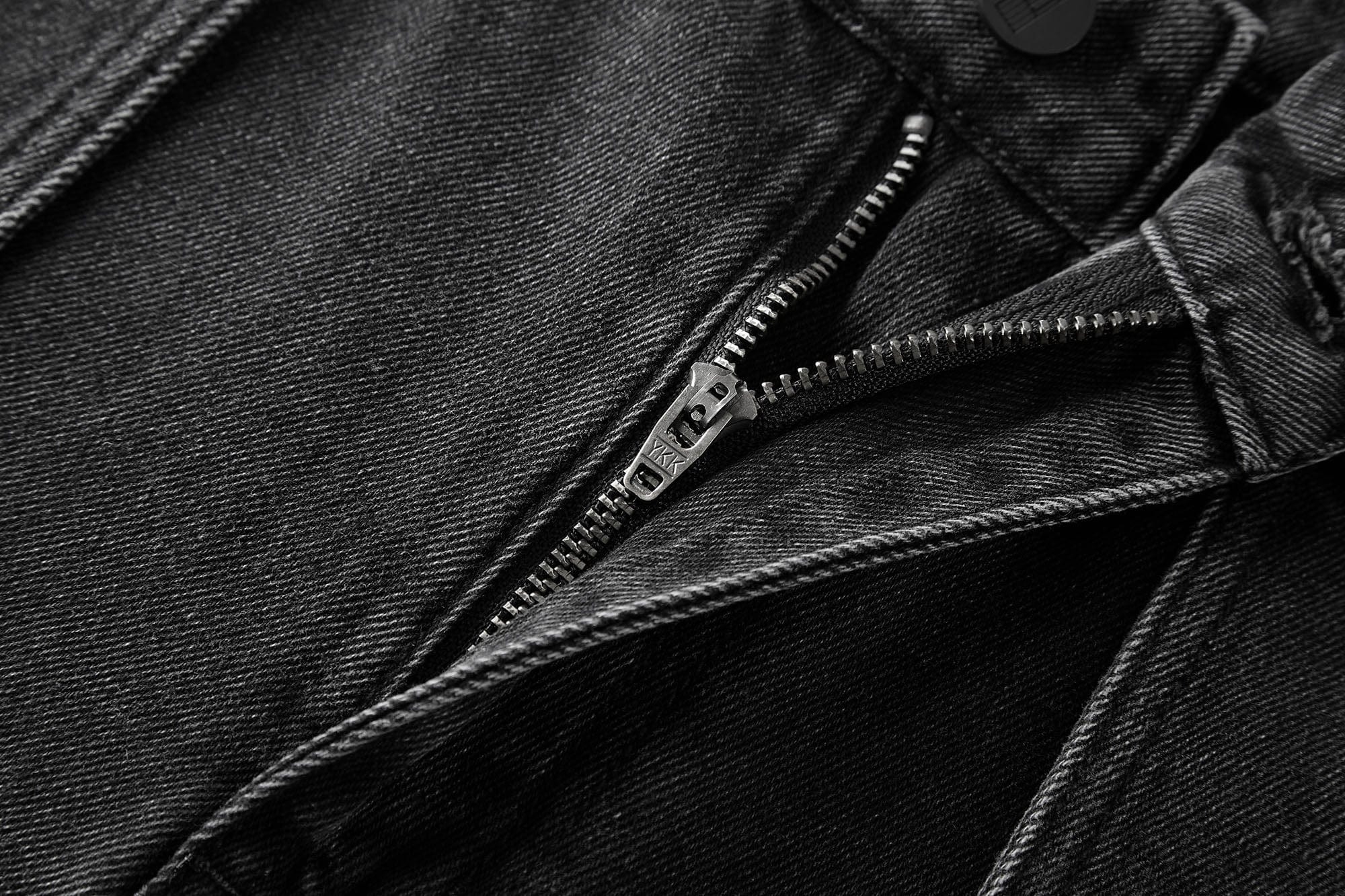 BONELESS Crinkled Embroidered Straight-Leg Jeans
