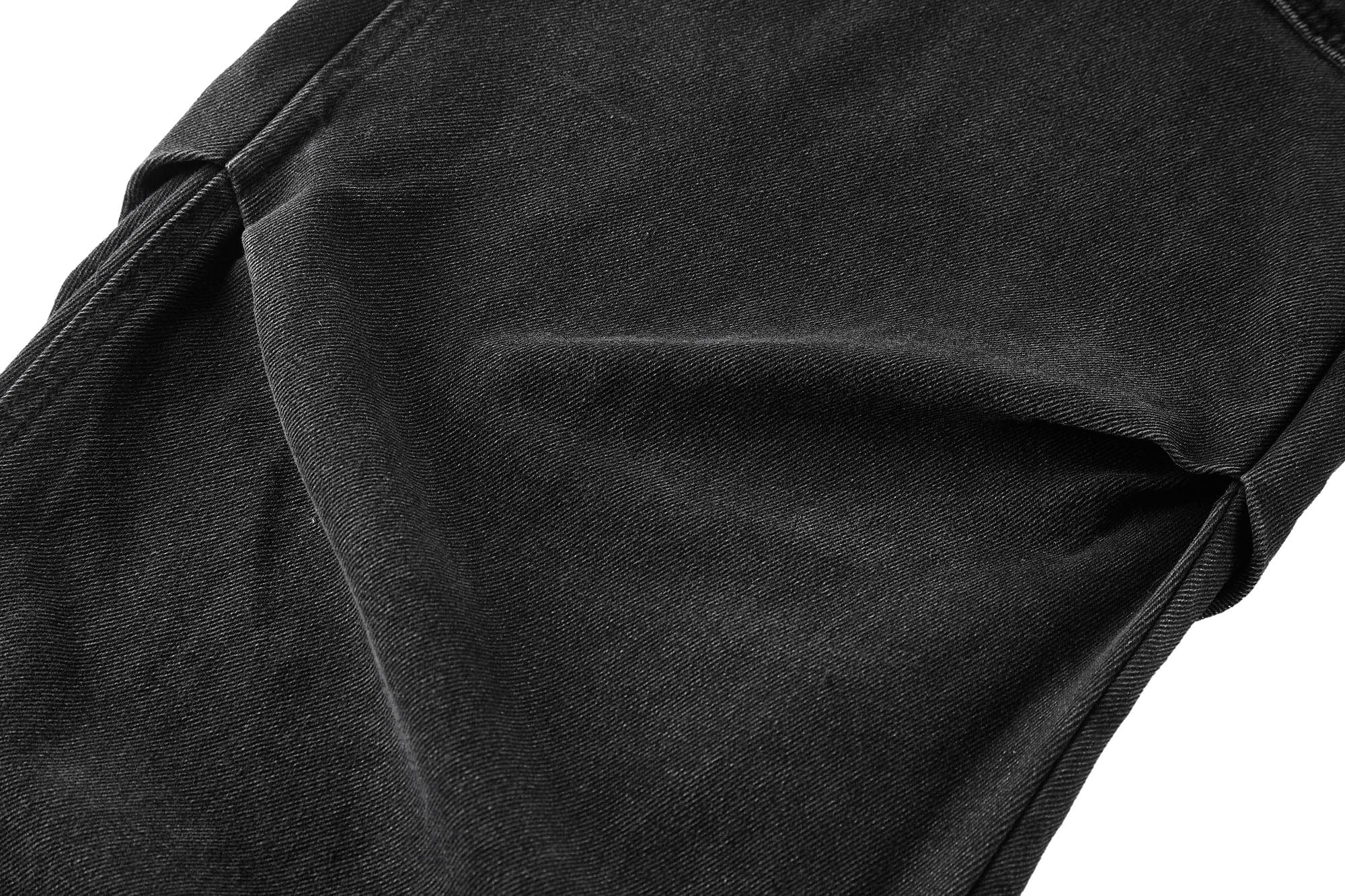 BONELESS Crinkled Embroidered Straight-Leg Jeans