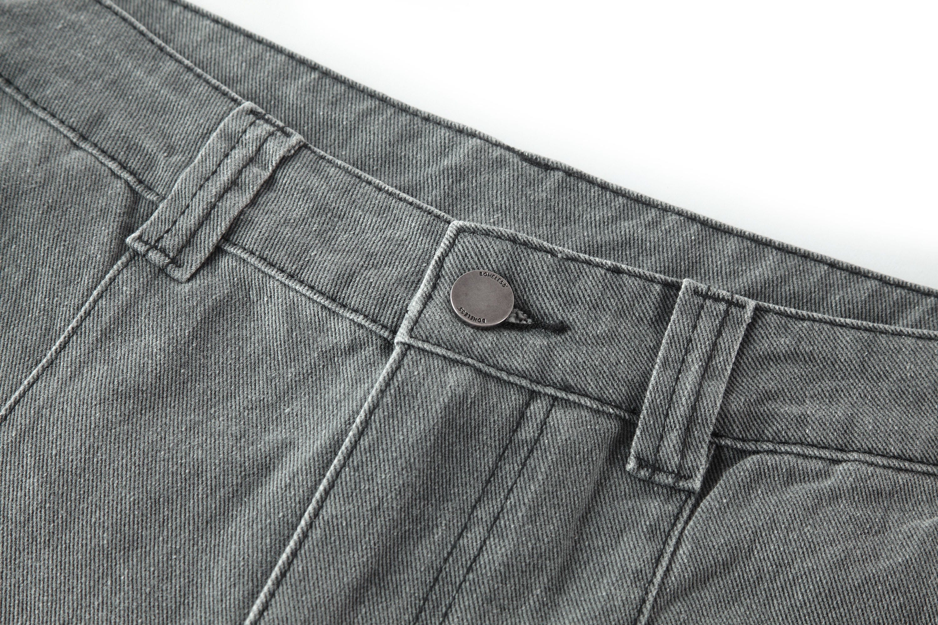 BONELESS Washed Sprinkle Pleated Knee Cargo Jeans