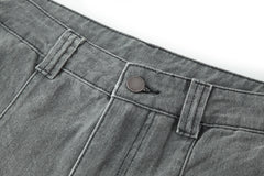 BONELESS Washed Sprinkle Pleated Knee Cargo Jeans
