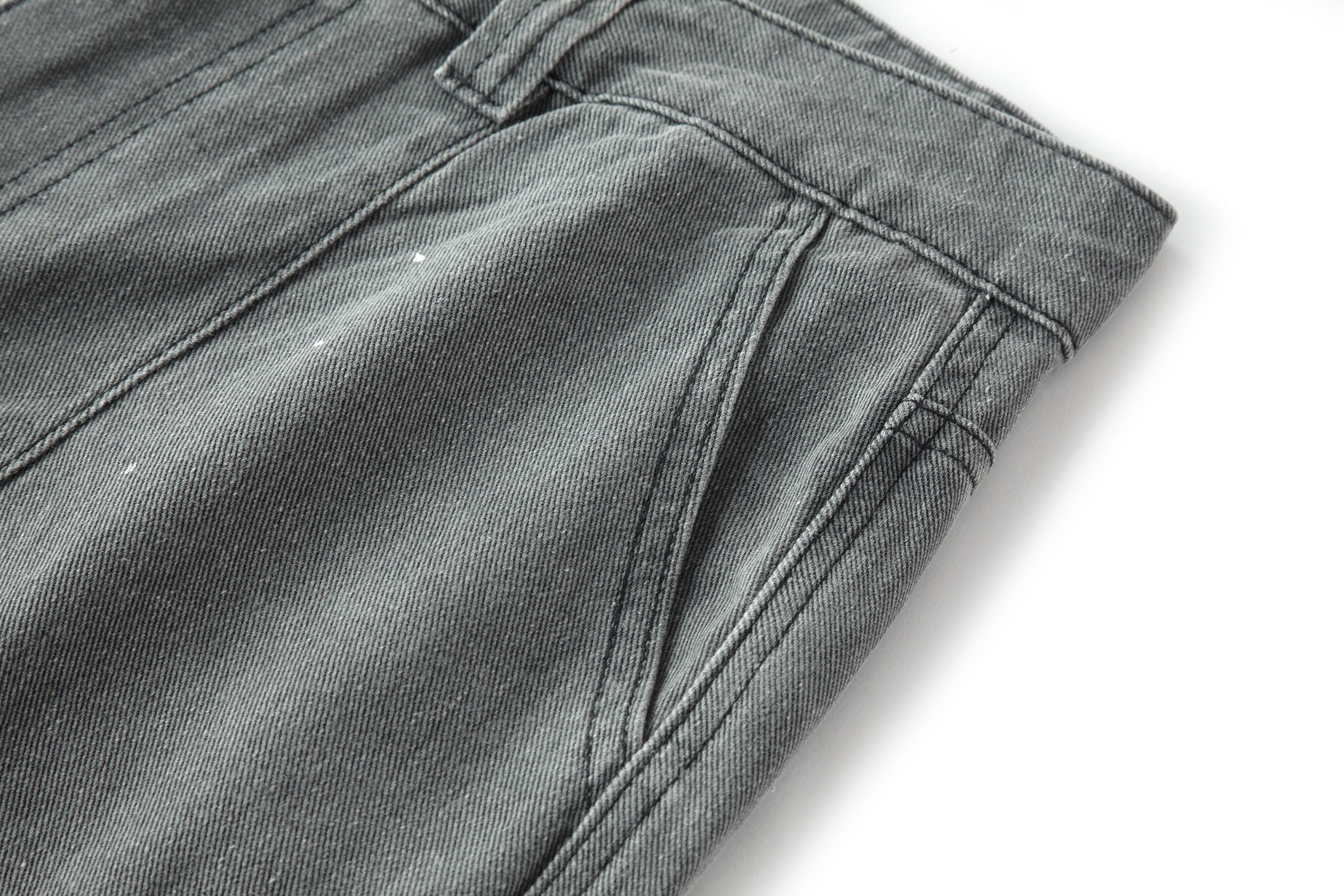 BONELESS Washed Sprinkle Pleated Knee Cargo Jeans