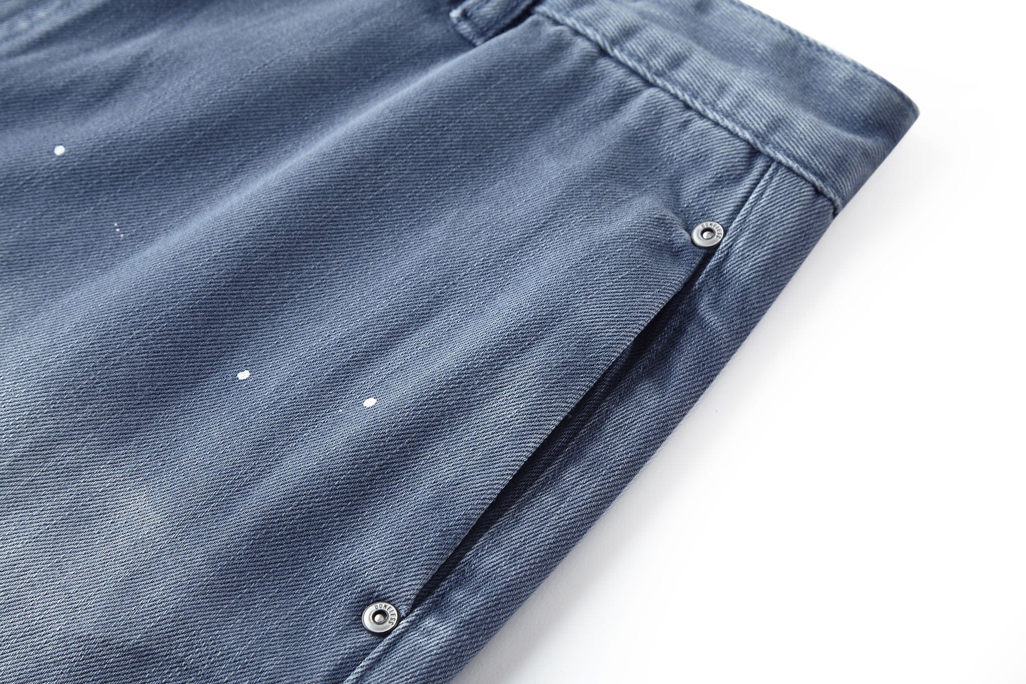 BONELESS Washed Sprinkle Rivet Denim Shorts