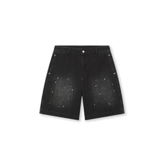 BONELESS Washed Sprinkle Rivet Denim Shorts