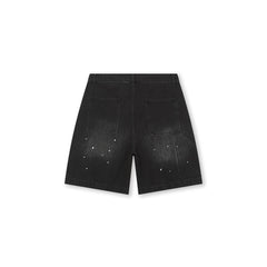 BONELESS Washed Sprinkle Rivet Denim Shorts