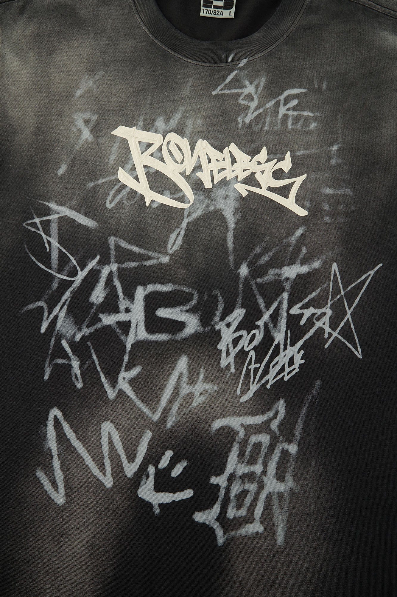 BONELESS Graffiti Distressed Washed T-Shirt
