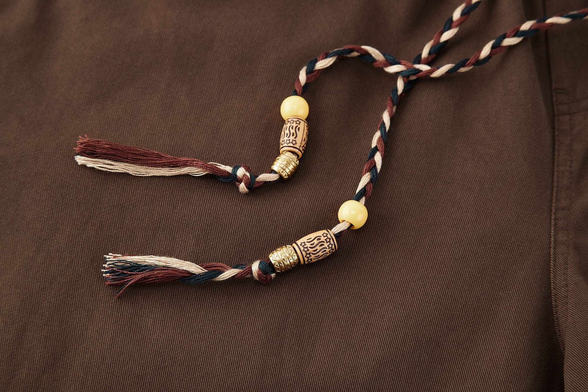 BONELESS Ethnic Embroidered Webbing Beaded Drawstring Pants