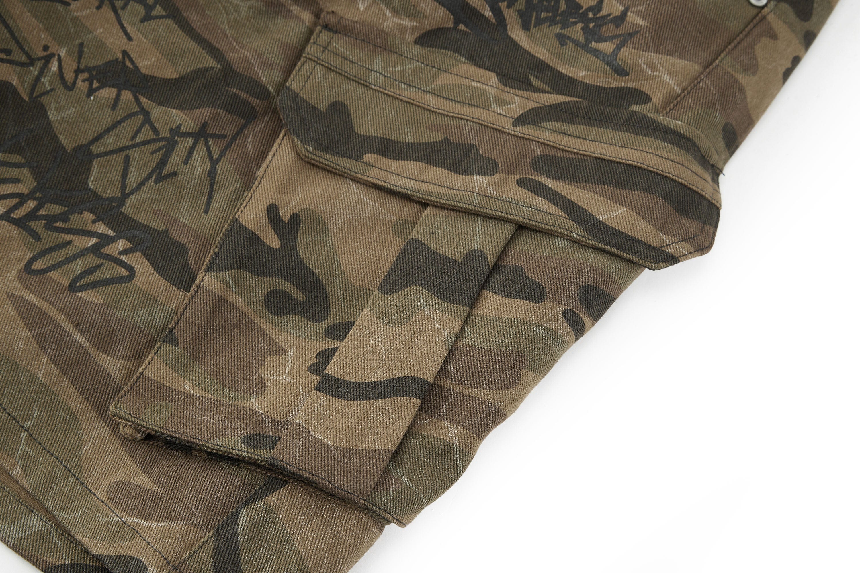 BONELESS Camo Graffiti Drawstring Shorts