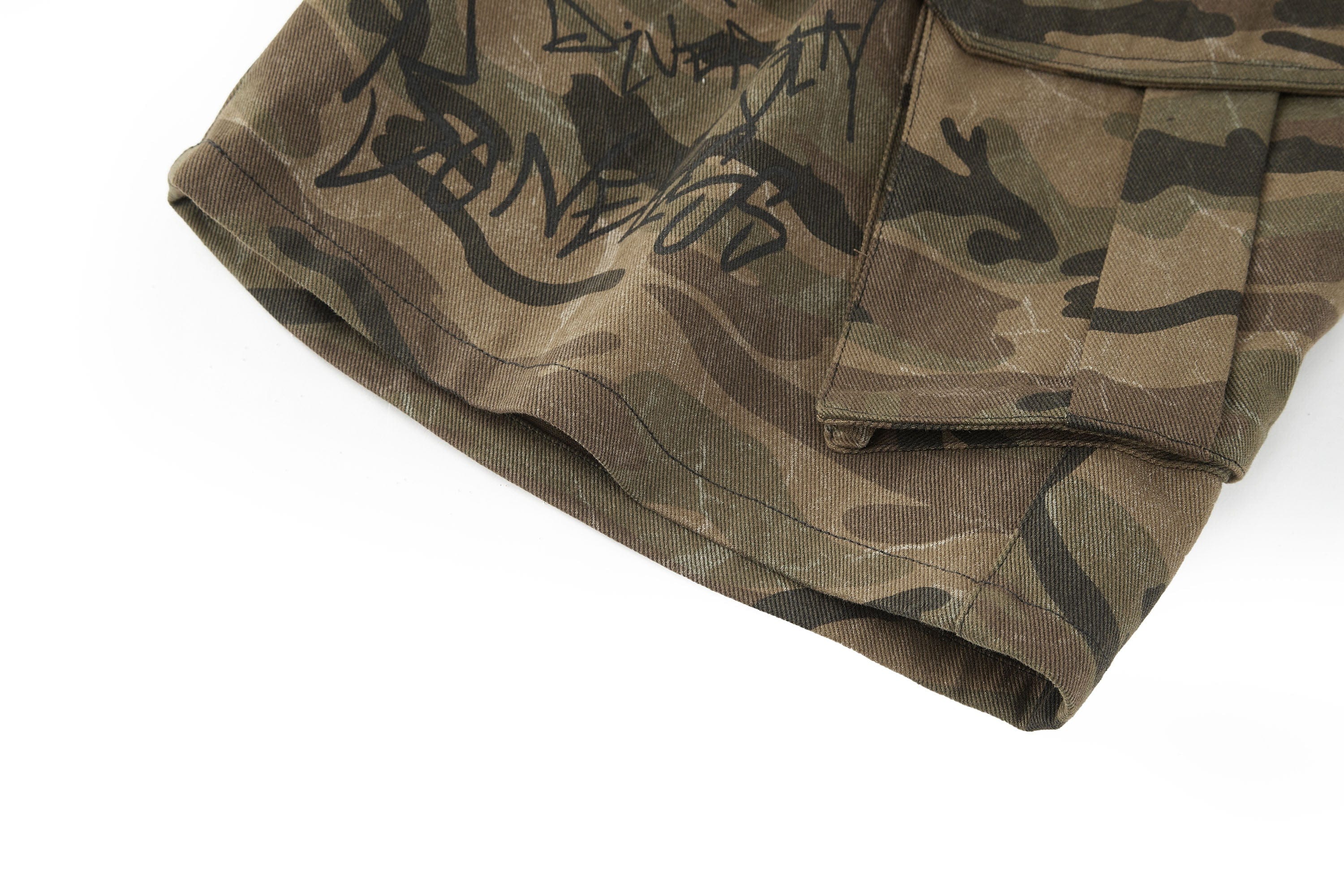 BONELESS Camo Graffiti Drawstring Shorts