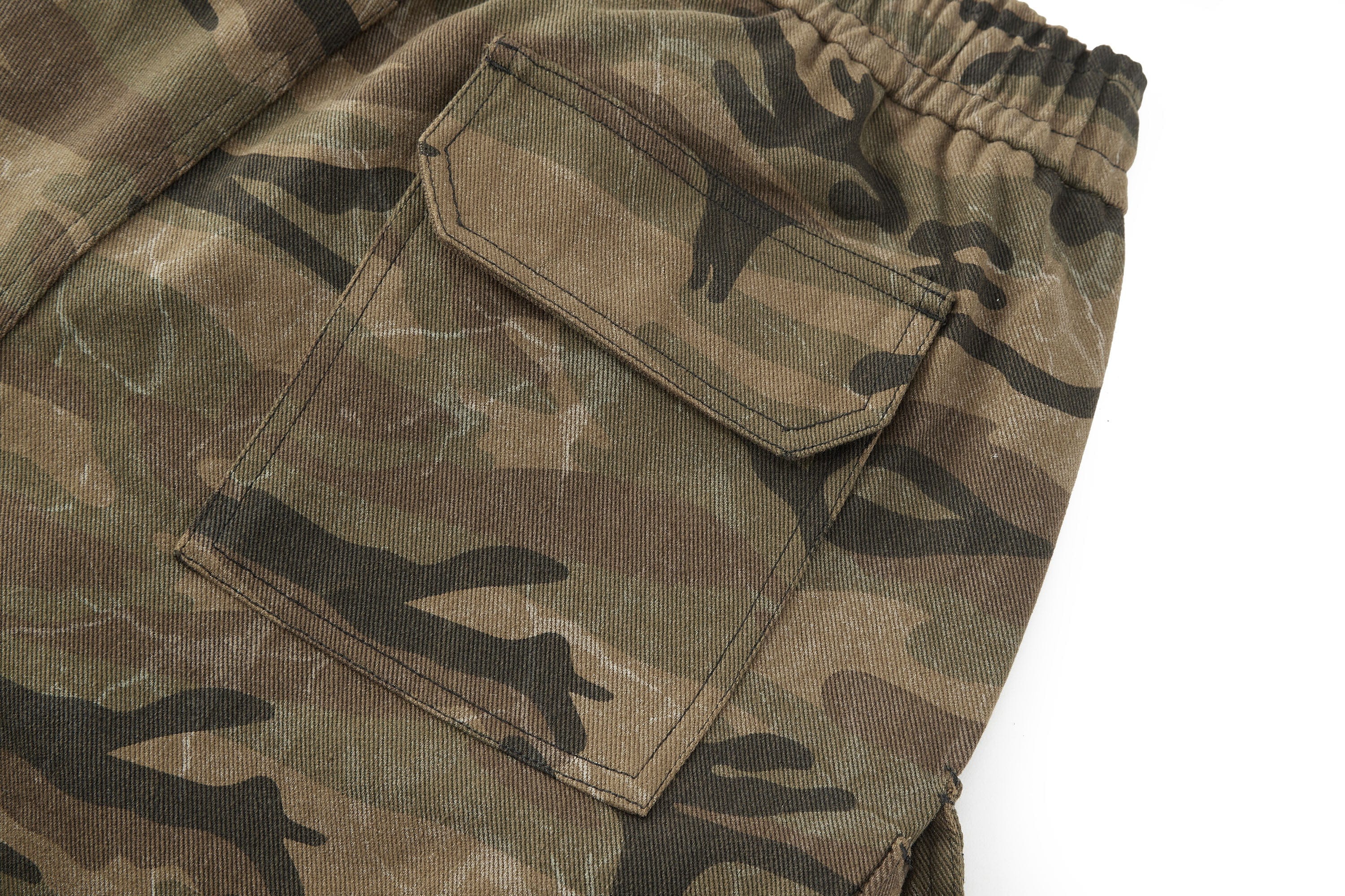 BONELESS Camo Graffiti Drawstring Shorts