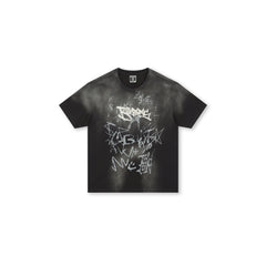 BONELESS Graffiti Distressed Washed T-Shirt