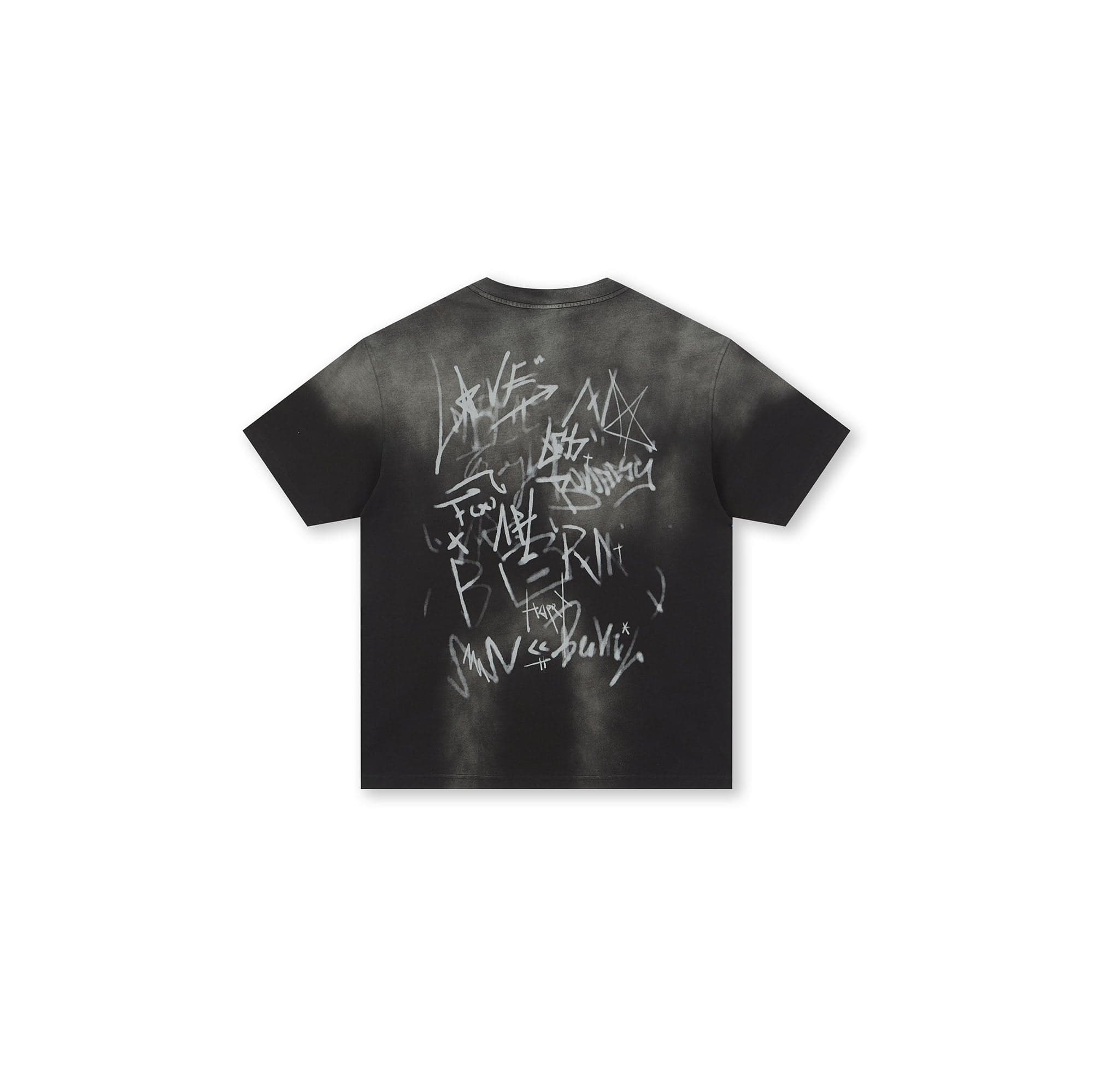 BONELESS Graffiti Distressed Washed T-Shirt