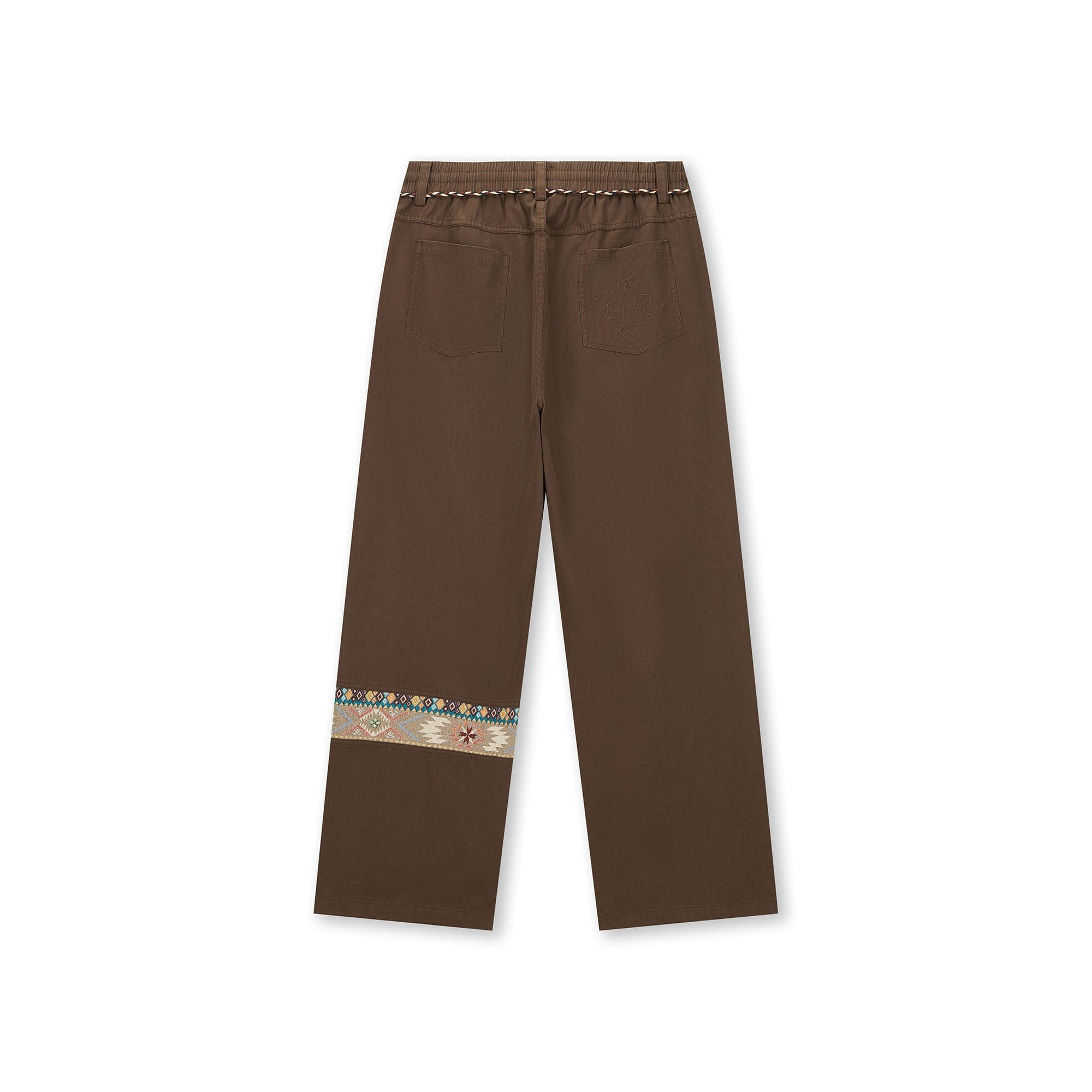 BONELESS Ethnic Embroidered Webbing Beaded Drawstring Pants