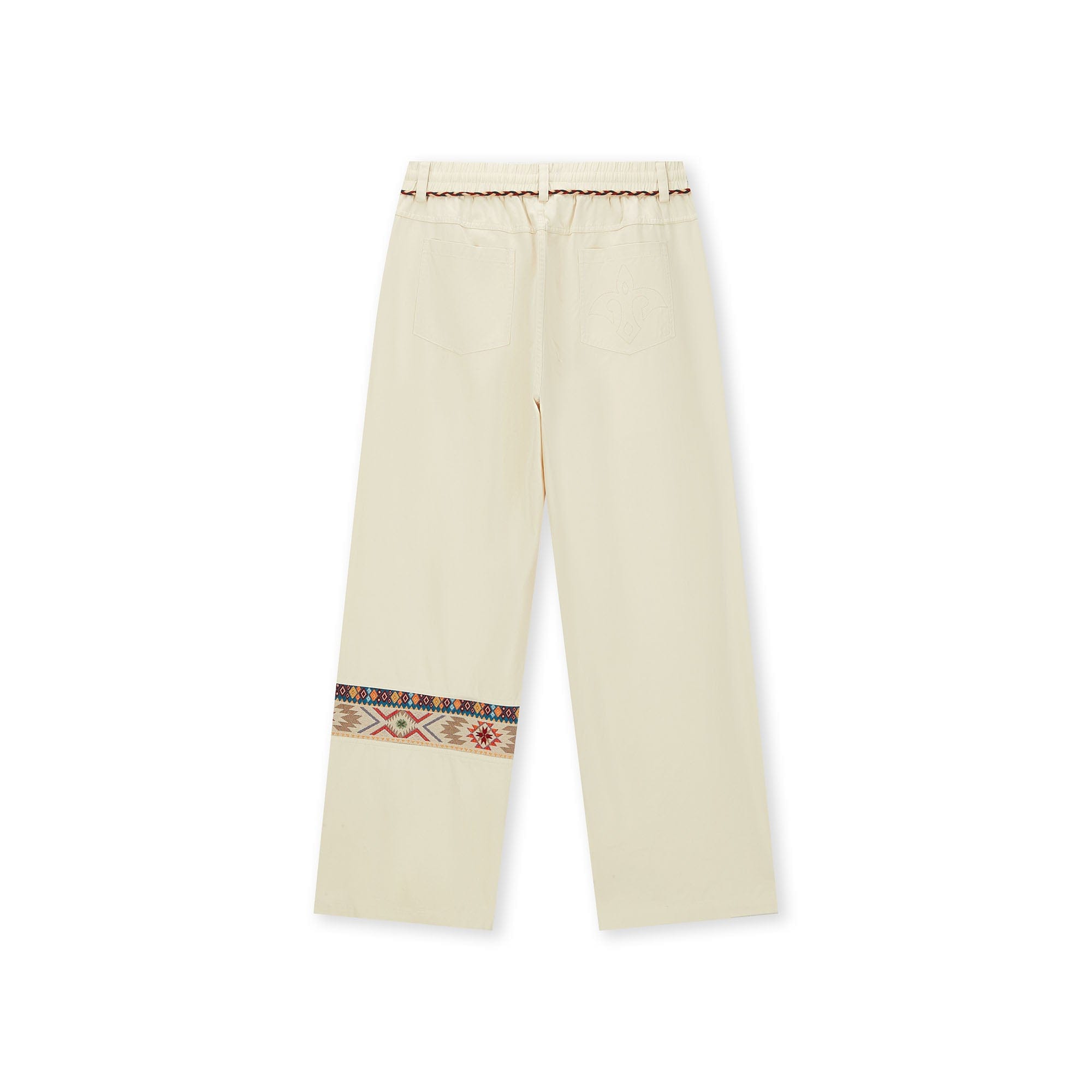 BONELESS Ethnic Embroidered Webbing Beaded Drawstring Pants