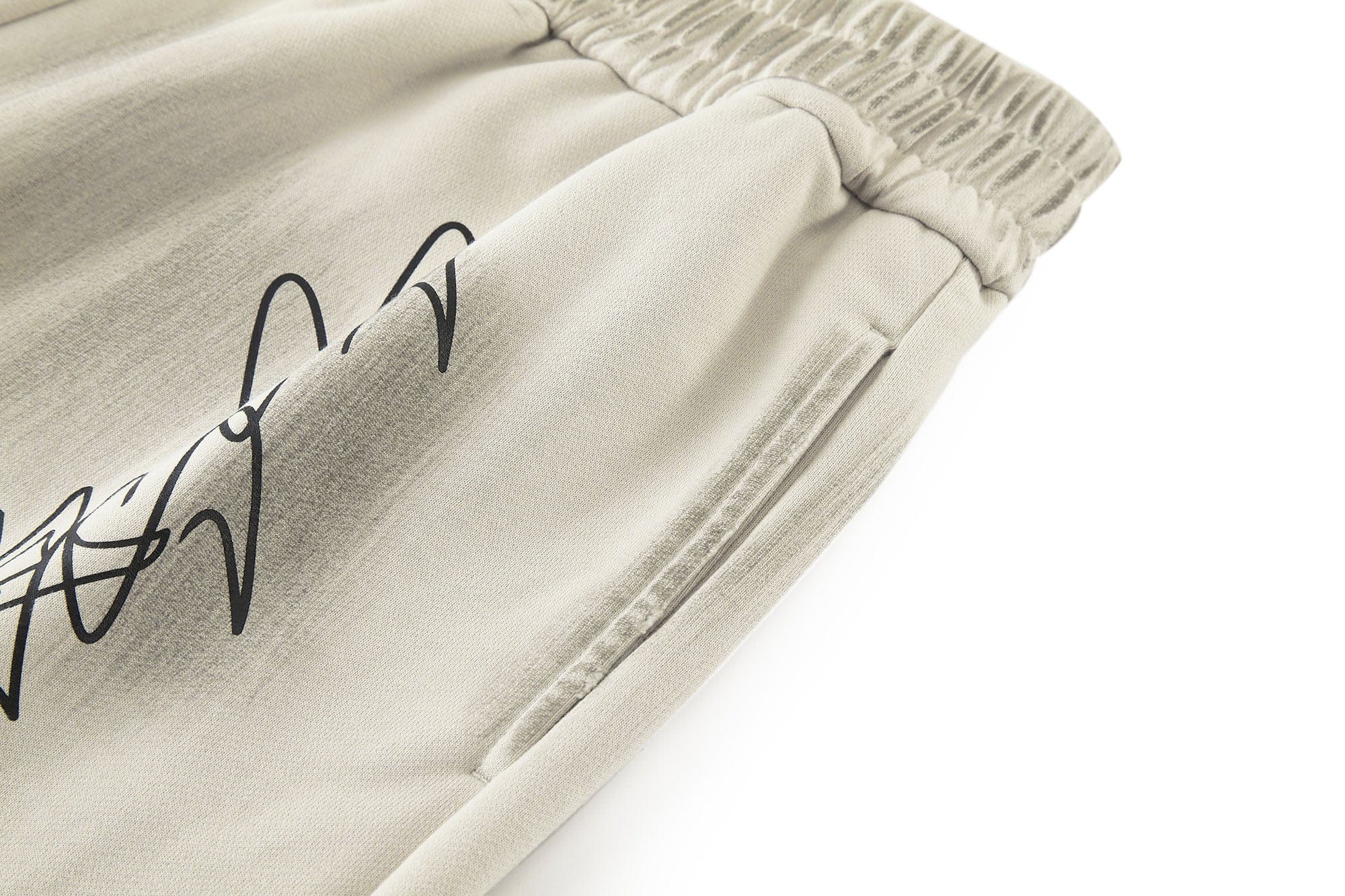 BONELESS Graffiti Distressed Washed Raw-Edge Shorts