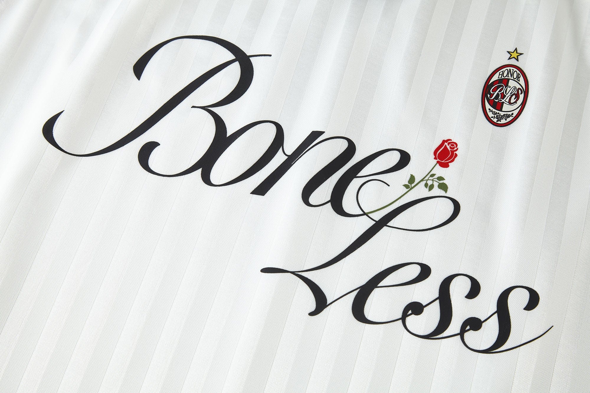 BONELESS Stripe Contrast V-Neck LOGO Jersey