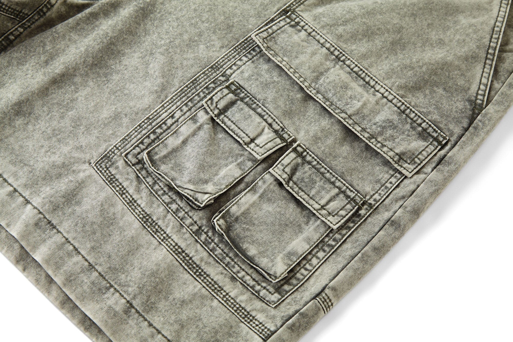 BONELESS Multi-Pocket Washed Spliced Shorts