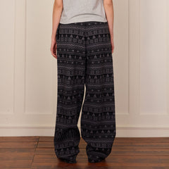 DONSMOKE Fair Isle Knit Wide-Leg Pants