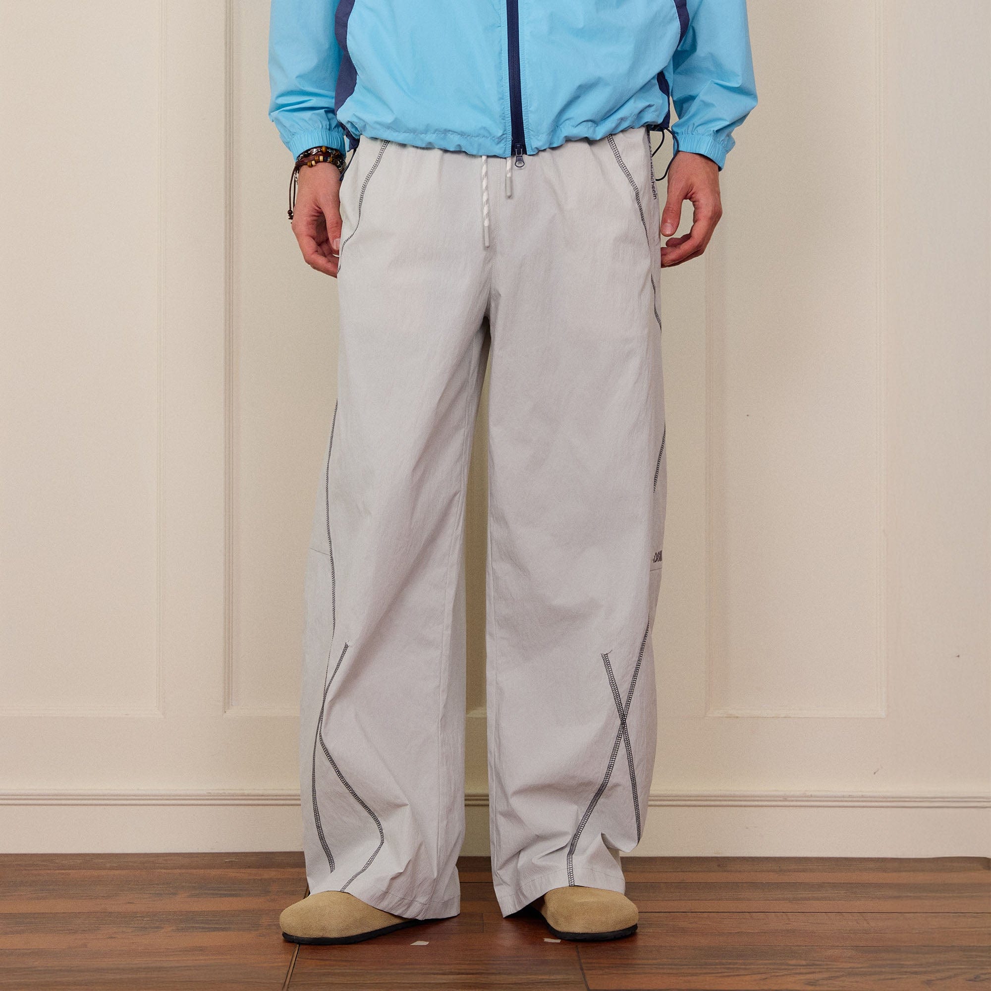 DONSMOKE Contrast Cross Stitch Quick-Dry Pants