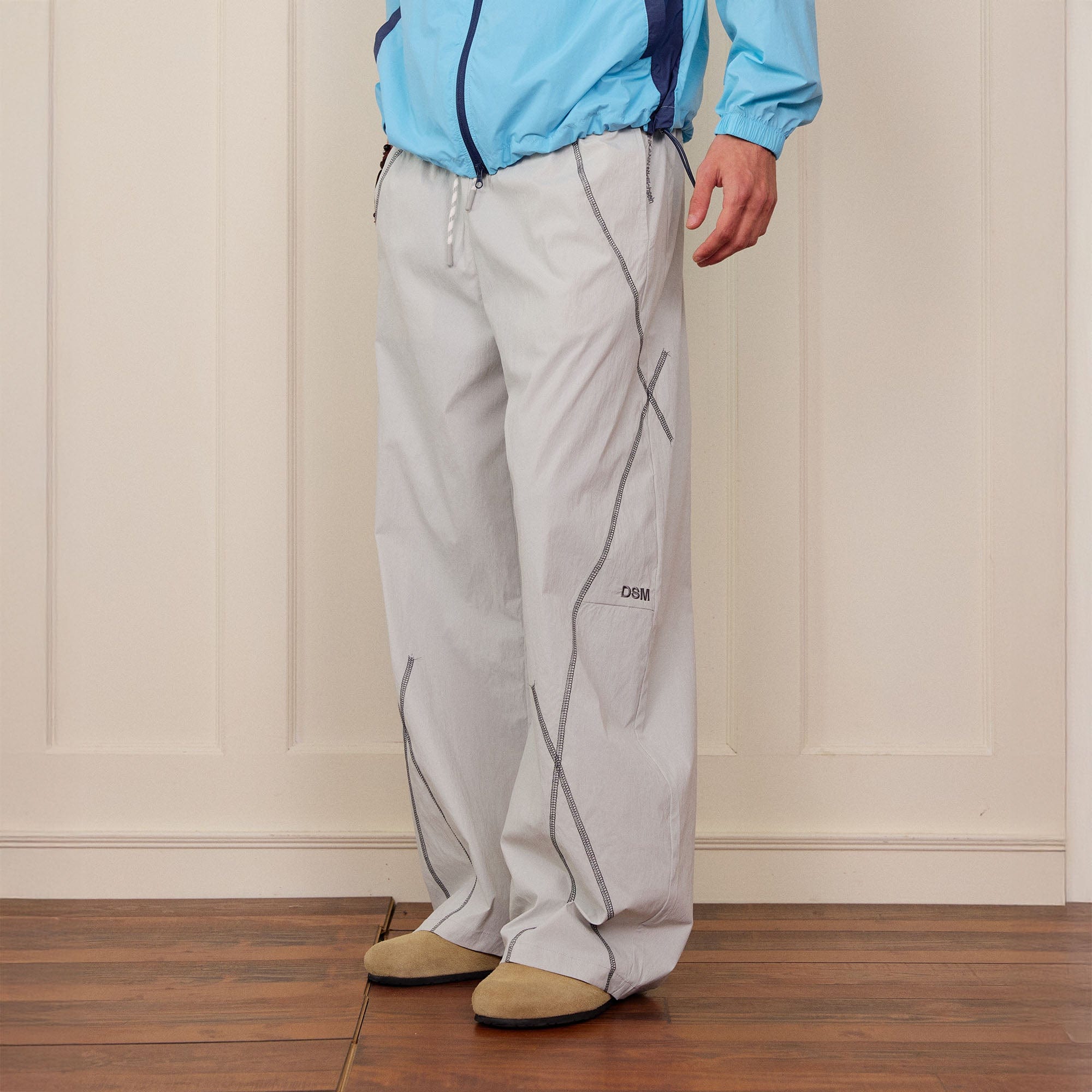 DONSMOKE Contrast Cross Stitch Quick-Dry Pants